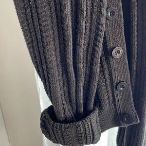 Brown Earthtone Cardigan Cotton Ribbed cottagecore grandma chic